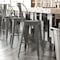 Flash Furniture Clear Coat Metal Bar Stool & Gray Poly Seat XU-DG-TP001B-30-PL1G-GG - alternate 1
